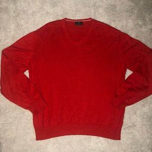 Toscano - Red, Italian V-Neck Sweater (Size: M)